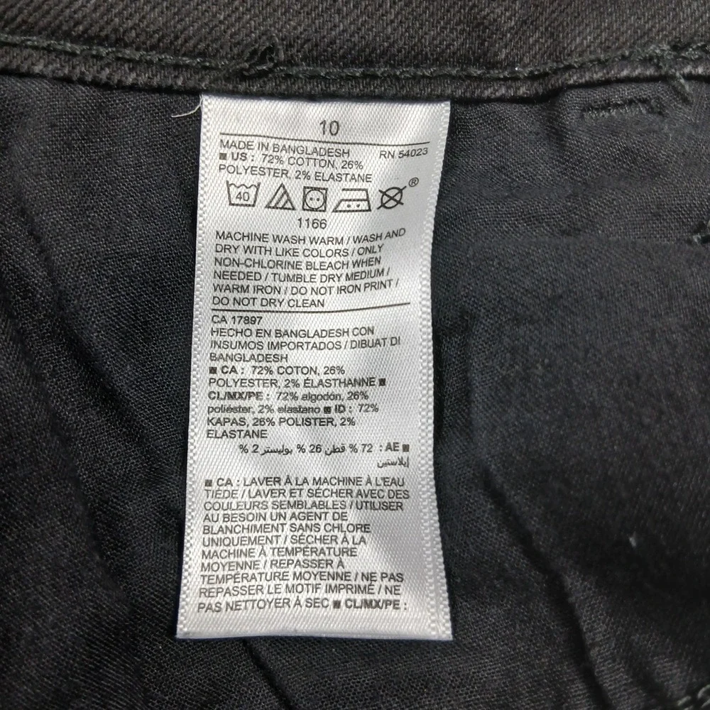 Old Navy Pop Icon Skinny High Rise Distressed Black Jeans Women's 10 EUC